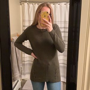 a.n.a. Navy Green Knit Sweater